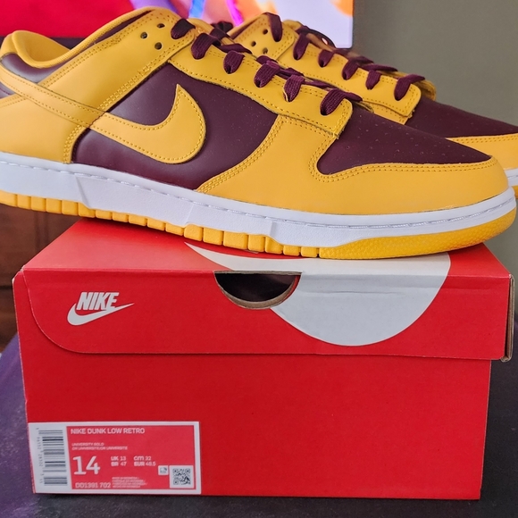 Nike Dunk Low Retro Sz 14 "ASU" - Picture 1 of 4